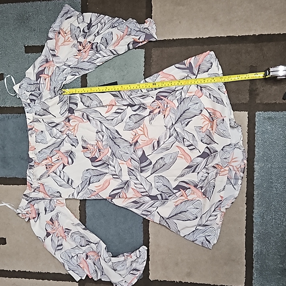 Lulu's 🆕️ Off the Shoulder Palm Leave Summer Dress M - Picture 12 of 14